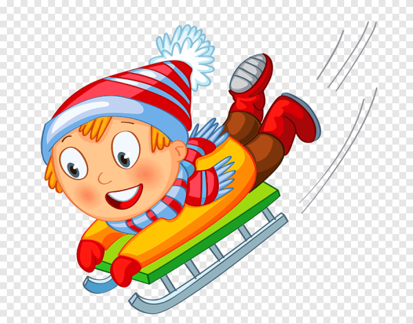 Мальчик катается на санках