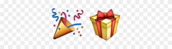 Смайлик подарок на прозрачном фоне