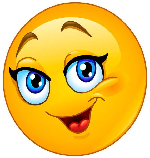 Смайлик с прищуренными глазами и улыбкой