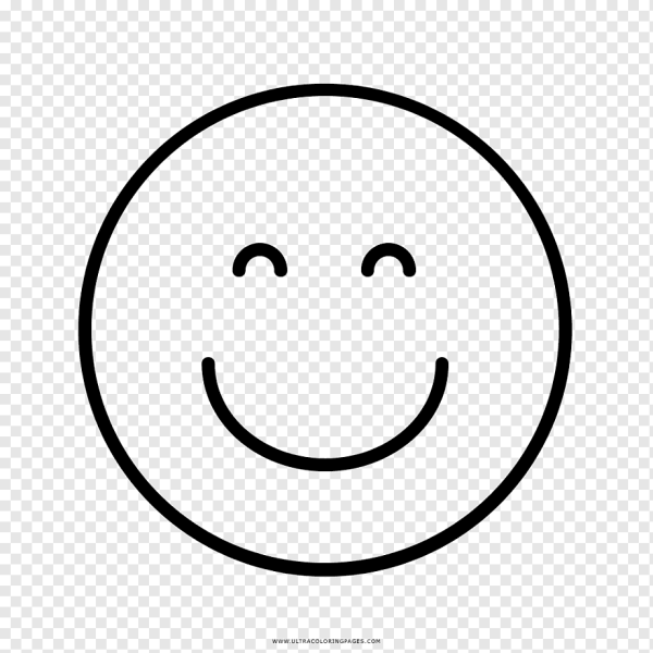 Смайлик без фона черно белый