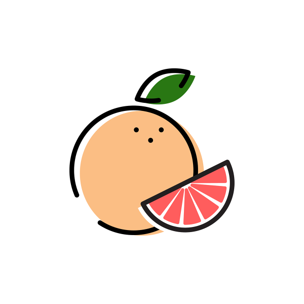 Грейпфрут мультяшный