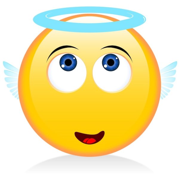 Смайл с нимбом на голове