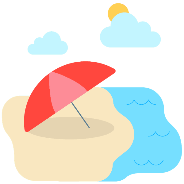 Смайлик на пляже