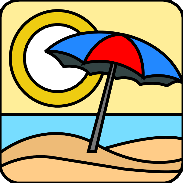Эмодзи пляжный зонт