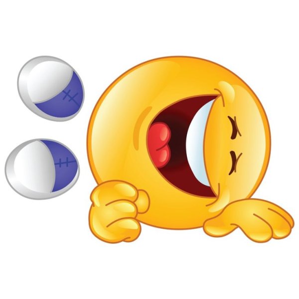 Смайлик катается от смеха