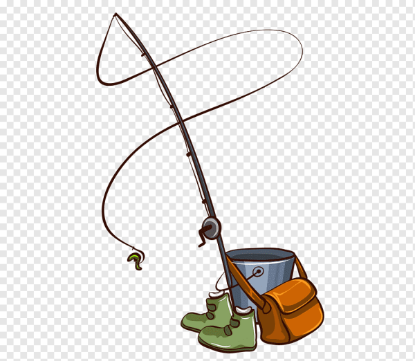 Рыба в ведре и удочка