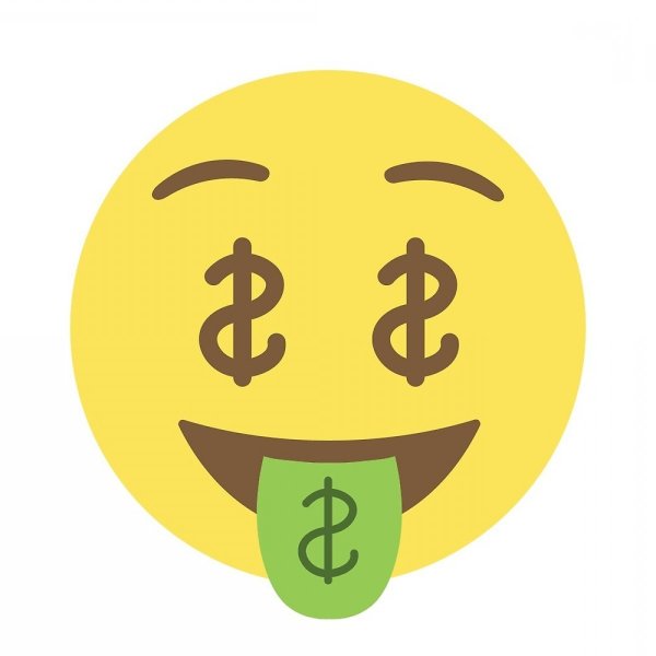 Смайлик с долларами в глазах