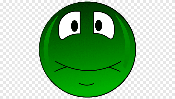 Зеленый довольный смайлик