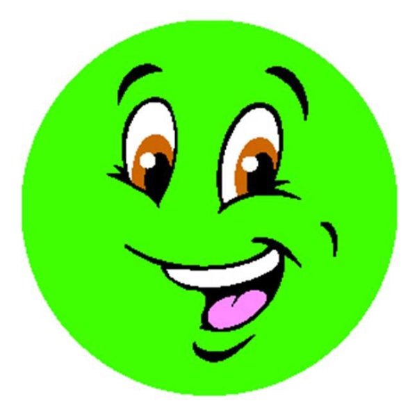 Веселый смайлик зеленый