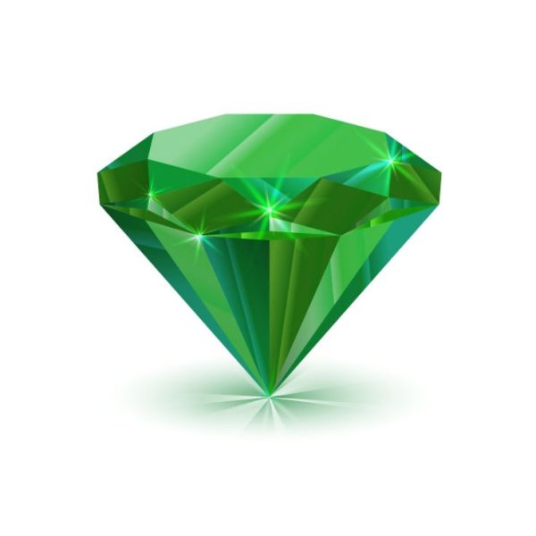 Изумруд на белом фоне