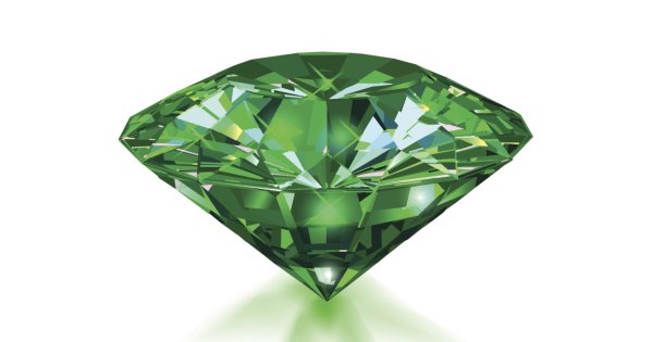 Изумруд на белом фоне