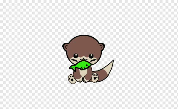 Выдра на белом фоне