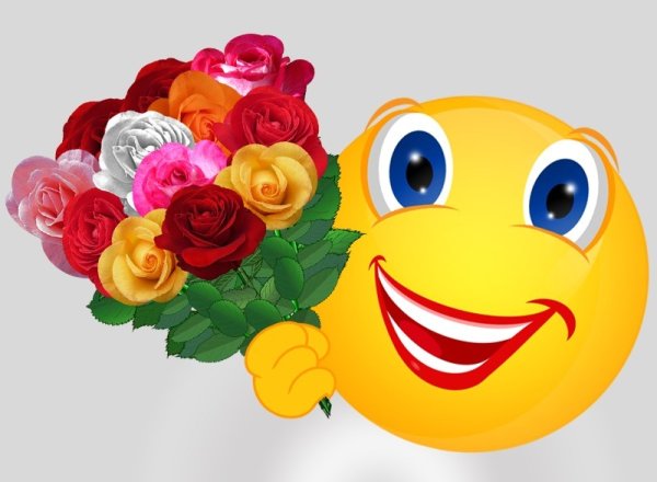 Смайлик цветочек