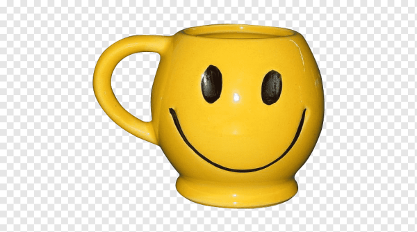 Желтая чашка со смайликом