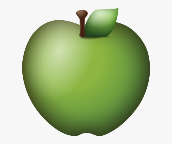 Зеленое яблоко смайлик