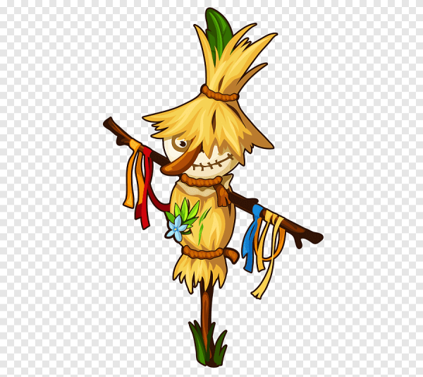 Чучело в огороде белом фоне