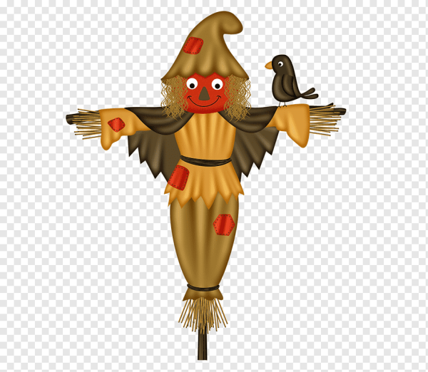 Пугало на белом фоне