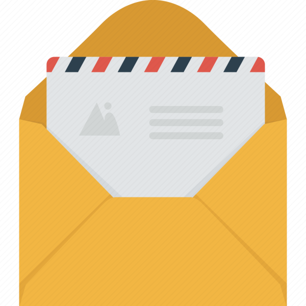 Письмо конверт желтый