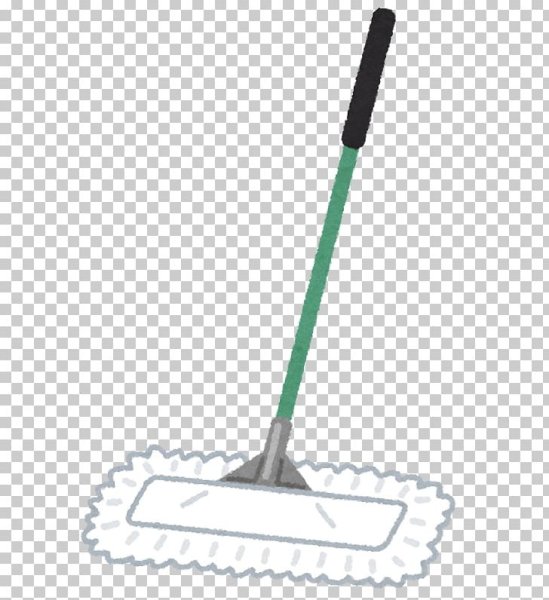 Швабра с совком зеленая на прозрачном фоне
