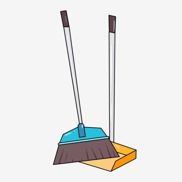 Деревянные совок и веник