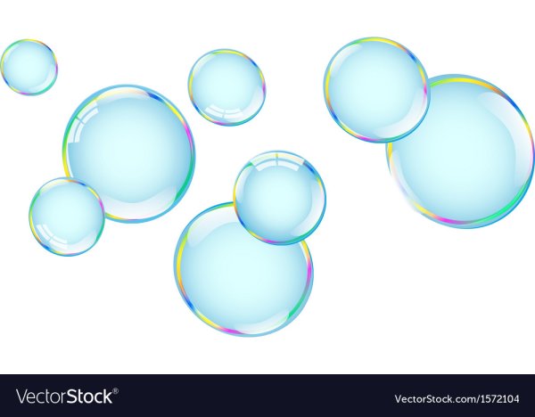 Цветные мыльные пузыри на белом фоне