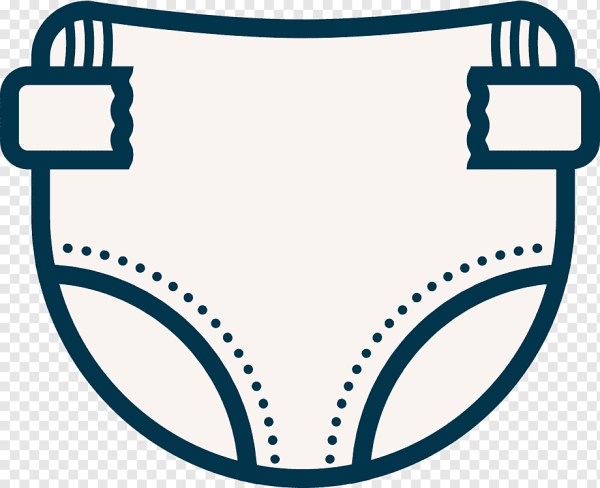 Мультяшный малыш в подгузнике