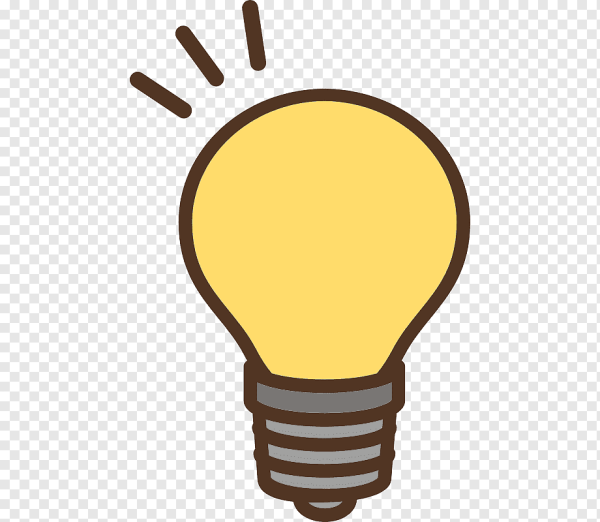 Лампочка идея на прозрачном фоне
