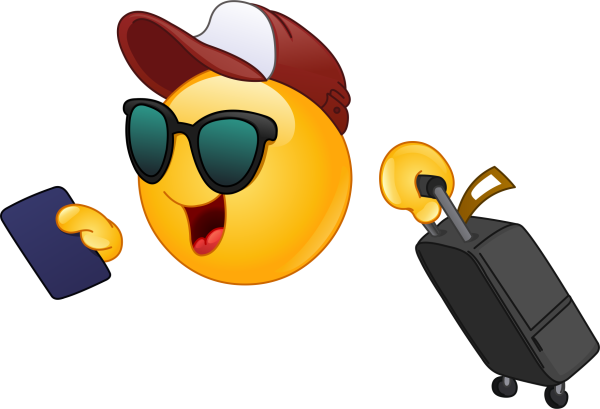 Смайлик с чемоданом