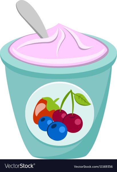 Йогурт на белом фоне для детей