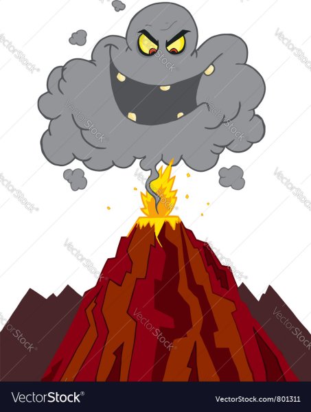 Извержение вулкана стикер