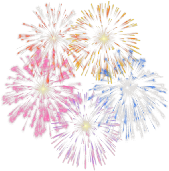 Салют на белом фоне