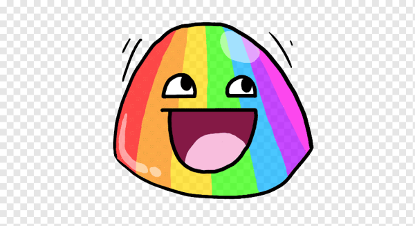 Растекший смайлик Радужный