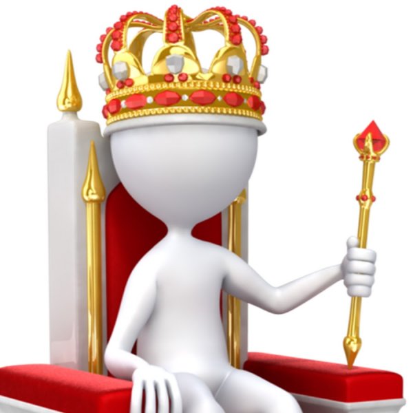 Белый человечек с короной