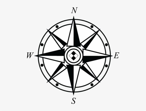 Направление на Север на карте