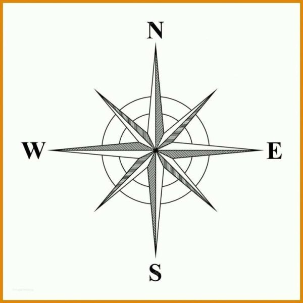 Роза ветров на чертеже