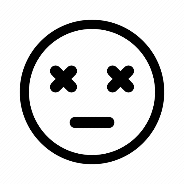 Смайлик с крестиками вместо глаз