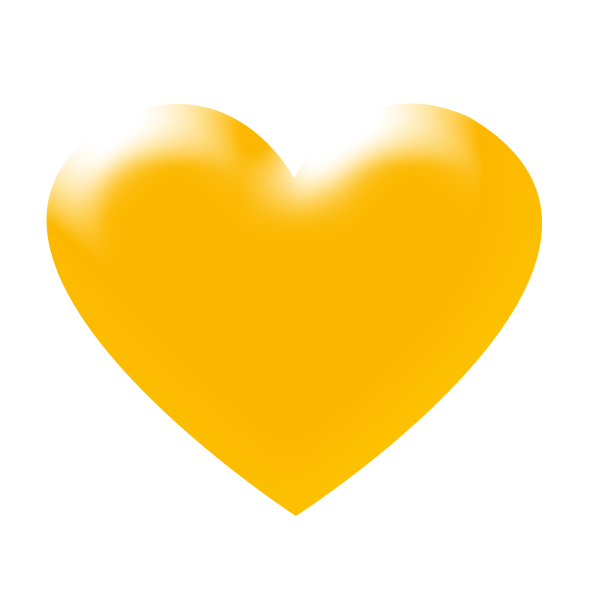 Желтые сердечки на прозрачном фоне