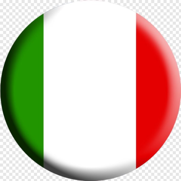 Круглый итальянский флаг без фона