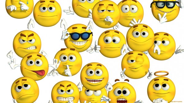Много разных смайликов