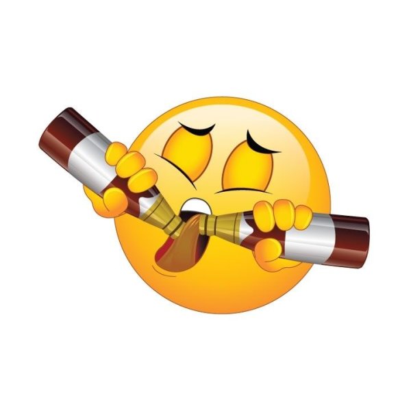 Смайлик бухает