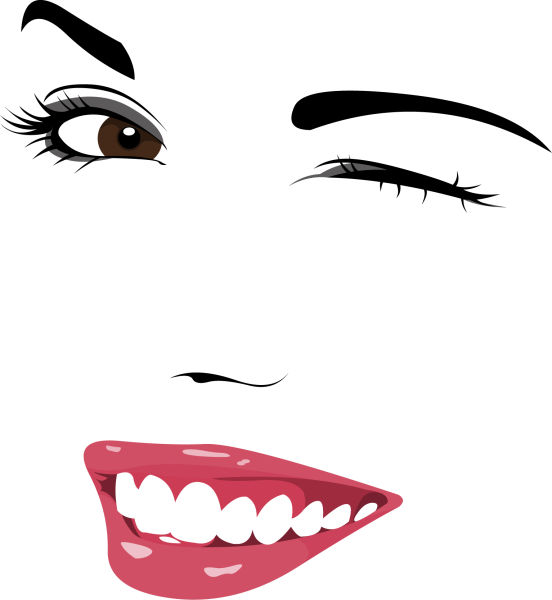 Девушка подмигивает