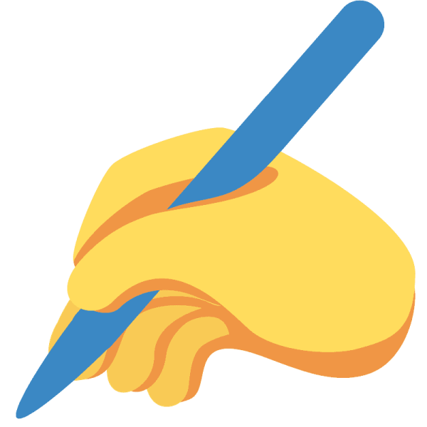 Смайл рука с ручкой