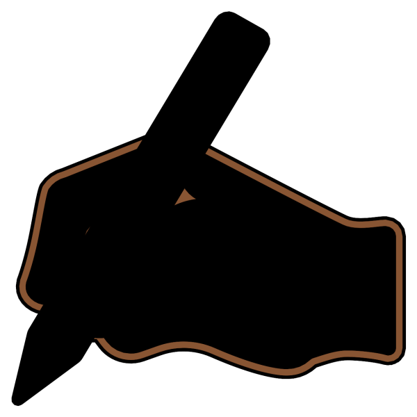 Рука с ручкой иконка