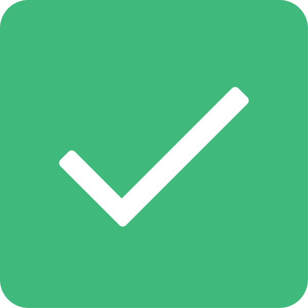 Зеленая галочка в квадрате