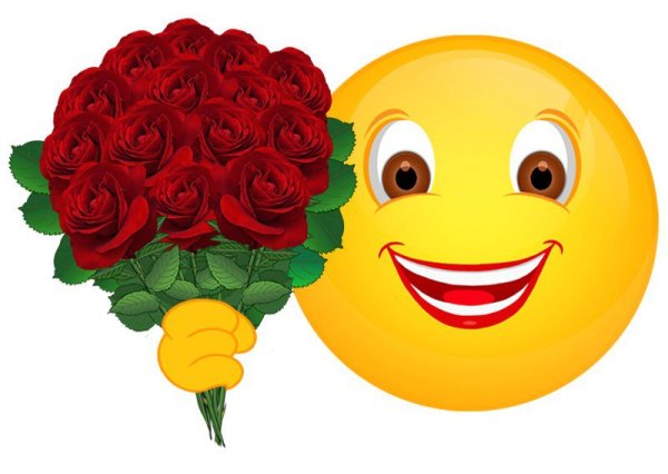 Смайл с цветами