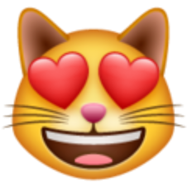 Эмодзи влюбленный кот