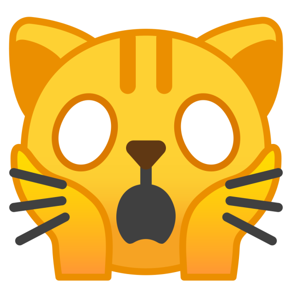 Удивленный котик эмодзи