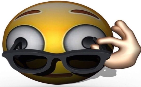 Удивленный смайлик в очках