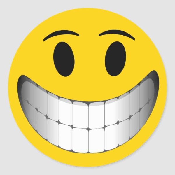 Смайлик улыбка с зубами