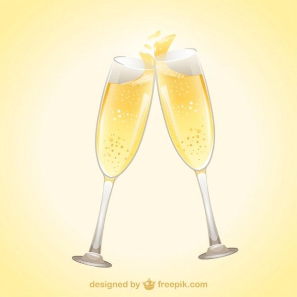 Шампанское бокалы вектор